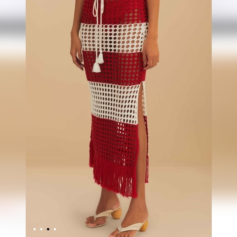 Farm Rio NWOTs Striped Crochet Skirt Set - Picture 9 of 12